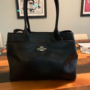 Authentic black leather Coach purse